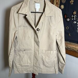 H&M Beige Blazer Khaki Utility Jacket Size 2